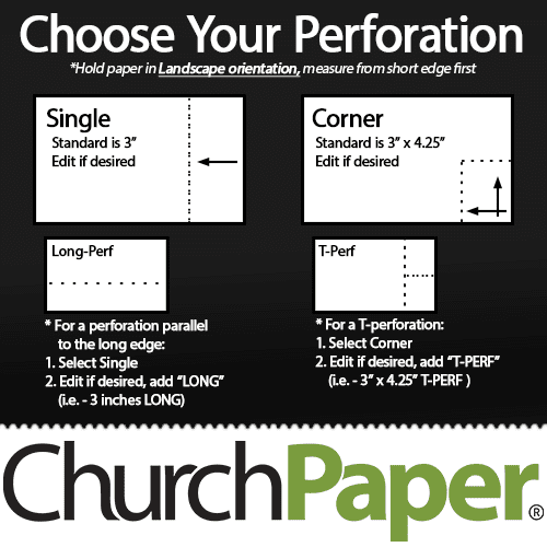 8.5 x 11 Cardstock Single Vertical Perforated - 250 Sheets