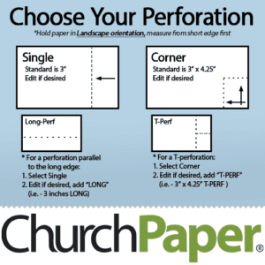 Custom Size - Springhill Perforated 8.5 x 11 24/60 Opaque Blue Paper