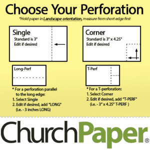 Custom Size - Springhill Perforated 8.5 x 11 24/60 Opaque Canary Yellow Paper