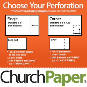 Custom Size - Springhill Perforated 8.5 x 11 24/60 Opaque Orange Paper