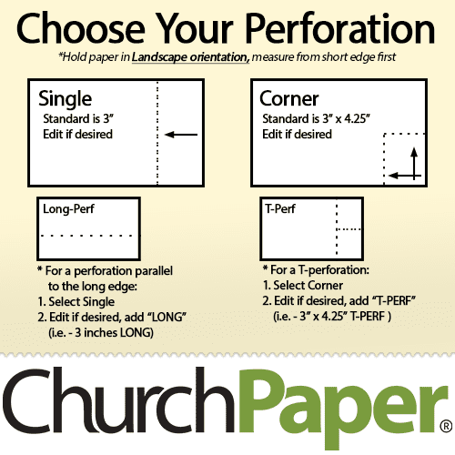 Custom Size - Springhill Perforated 8.5 x 11 24/60 Opaque Cream Paper