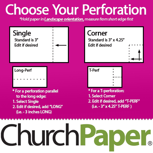 Custom Size - Springhill Perforated 8.5 x 11 24/60 Opaque Fireball Fuchsia Paper