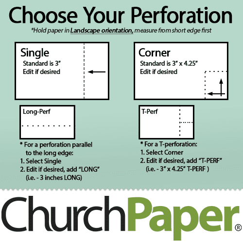 Custom Size - Springhill Perforated 8.5 x 11 24/60 Opaque Green Paper
