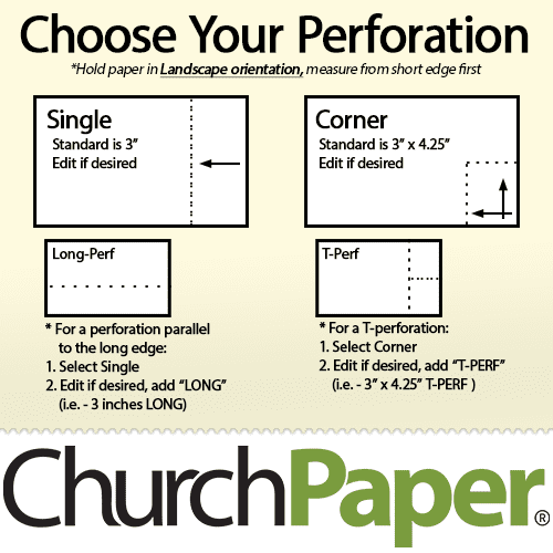 Custom Size - Springhill Perforated 8.5 x 11 24/60 Opaque Ivory Paper