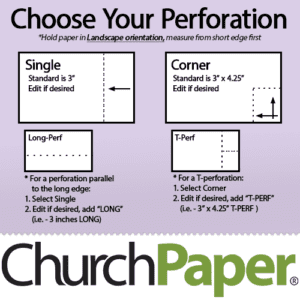 Custom Size - Springhill Perforated 8.5 x 11 24/60 Opaque Orchid Purple Paper