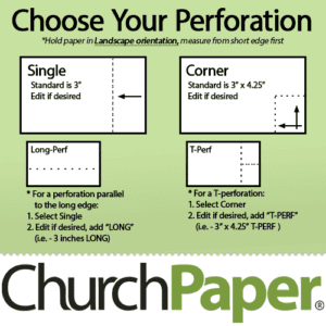 Custom Size - Springhill Perforated 8.5 x 11 24/60 Opaque Vulcan Green Paper