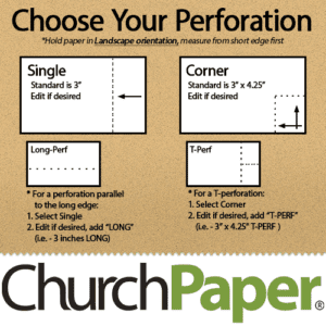 Custom Size - Loop Smooth Perforated 8.5 x 11 28/70 Fiber textured brown Paper