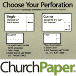 Custom Paper Card Stock | Loop Smooth Perforated 8.5 x 14 28/70 Fiber sage textured Paper