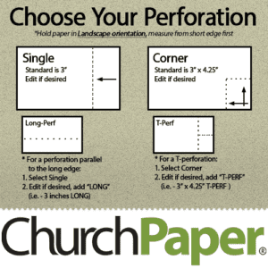 Custom Paper Card Stock | Loop Smooth Perforated 8.5 x 14 28/70 Fiber sage textured Paper