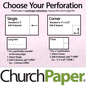 Custom Size cardstock | Skytone Perforated 8.5 x 14 65 Parchment textured paper
