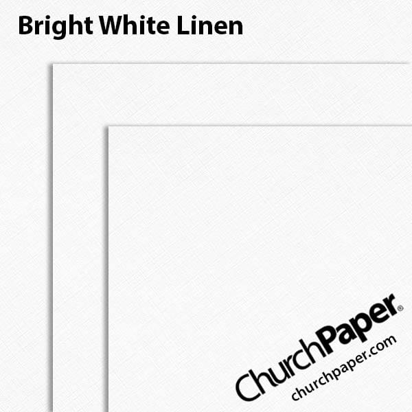 neenah-royal-sundance-bright-white-linen-swatch-churchpaper Neenah Royal Sundance® Bright White Linen paper swatch showing the embossed linen texture with layered sheet corners from Church Paper.