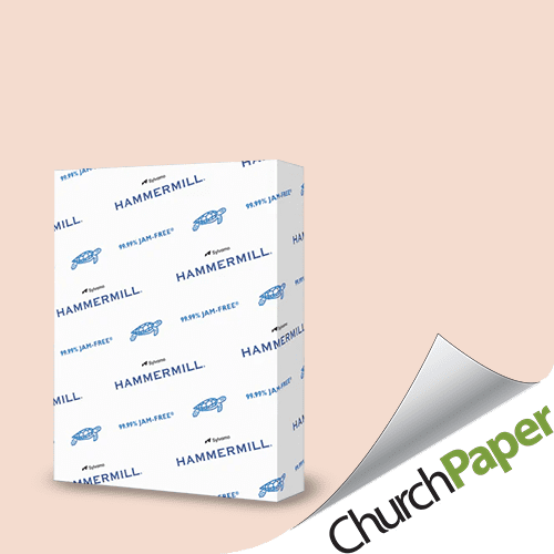 Church Paper Opaque 8.5 x 11 24/60 Opaque Colors Paper 500 Sheets/Ream Peach Paper
