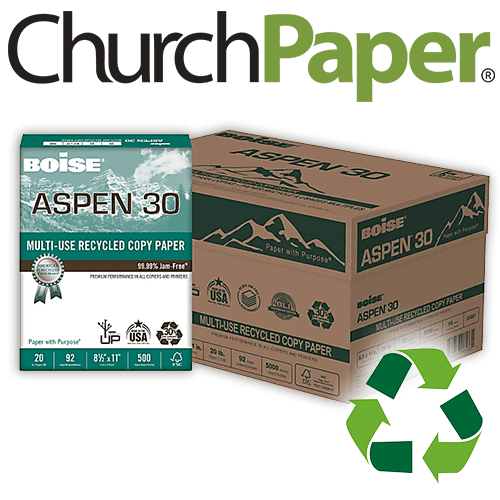 Aspen 8.5 x 11 Paper 500 Sheets/Ream 30% Recycled