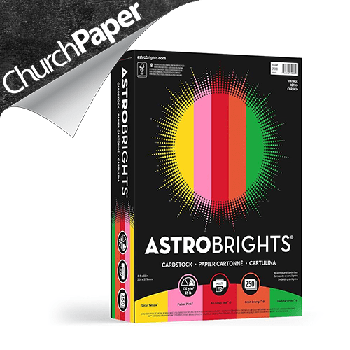 Astrobright 8.5 x 11 65 lb. Cardstock 250 Sheets/Ream Vintage 5-Color  Assortment, Multipurpose Copy Paper