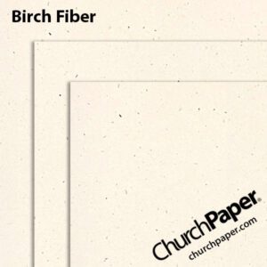 Neenah Royal Sundance® Birch Fiber paper and cardstock swatch showing the light natural color, visible flecks and layered sheet corners from Church Paper.