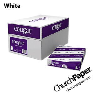 Domtar Cougar® White Paper with paper case and wrapped ream, available from Church Paper.