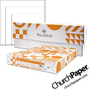 Billerud Blazer Digital white satin paper and cardstock in packaged reams.