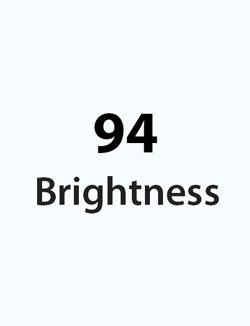 Cool white paper sample with a brightness rating of 94.