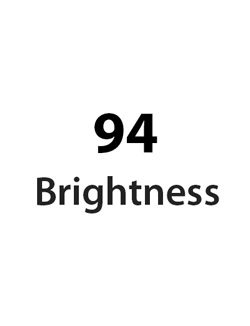 Neutral white paper sample with a brightness rating of 94.