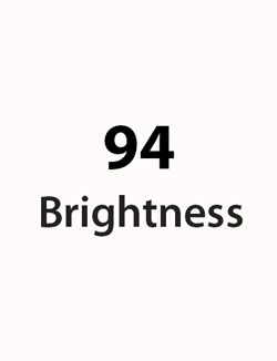 Warm white paper sample with a brightness rating of 94.