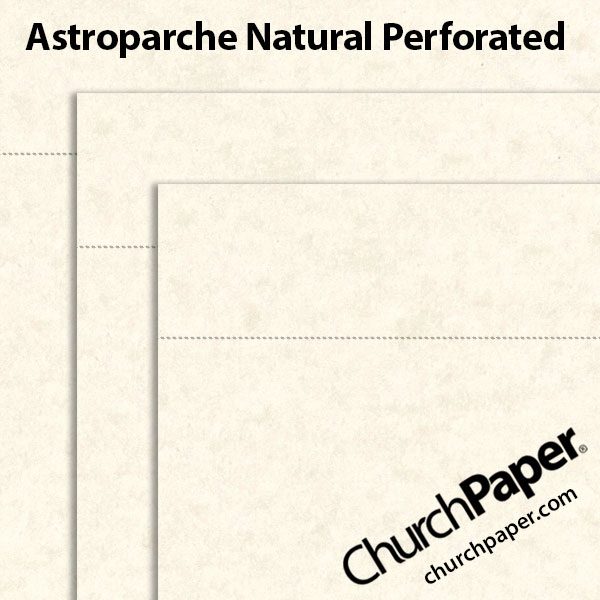 Astroparche Perforated 8.5 x 14 65 lb. Parchment Cardstock 250 Sheets/Pkg. Natural